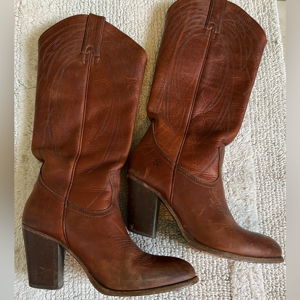 Frye Women's Brown Heeled Boots - Picture 7 of 8